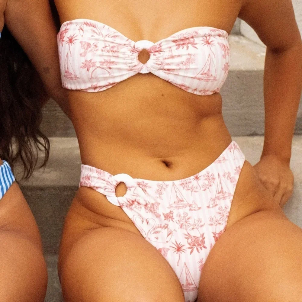 Dippin' Daisy's Pink and White Bikini Bottom